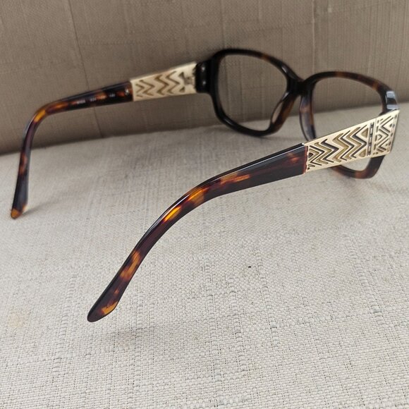 Daisy Fuentes Women Eyeglasses Risa Brown Tortoise Gold Tone Glasses Frame - Picture 11 of 14